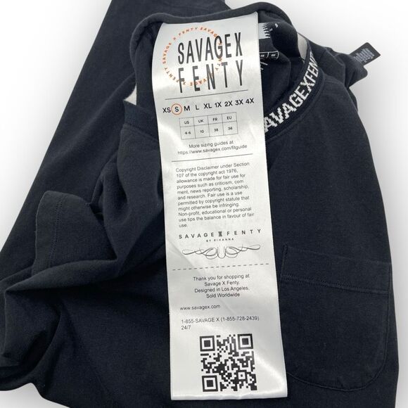 Savage X Fenty Xssential Baby Tee Dress Black Stretchy Women’s Size Small - Picture 13 of 15